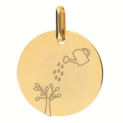 Mon Premier Bijou Médaille Arbre de vie laqué Or jaune 18ct