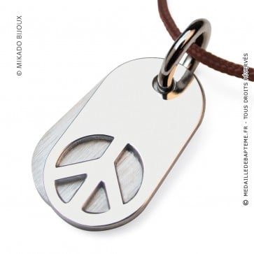 Pendentif Peace and Love - Woodstock (Argent)