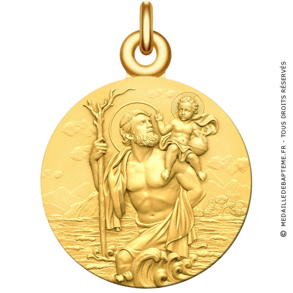 Médaille St Christophe Or 375/1000 jaune (9K) sur Bijourama