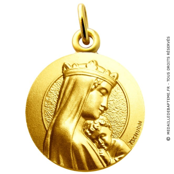 Médaille baptême en or : Médailles religieuses pour fille ou garçon -  Maison la Couronne