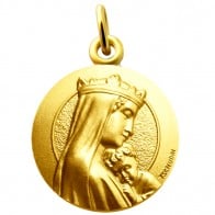 Médaille Vierge à l'enfant couronnée (Or Jaune)