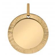 Médaille ronde ciselée Soleil (Or Jaune)