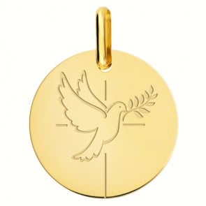 Médaille Colombe au Rameau et croix (Or Jaune 18K)