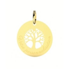 Médaille arbre de vie à personnaliser Or Jaune