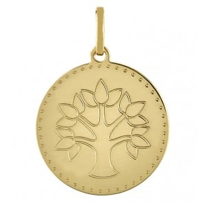 Médaille L'arbre de Vie perlée (Or jaune)
