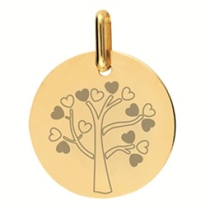 Médaille arbre de vie Petits Coeurs (Or Jaune 9K)
