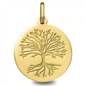 Médaille Arbre de Vie avec racines (Or Jaune 9 carats)