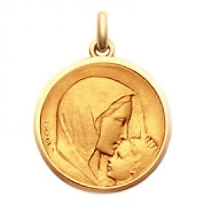 Médaille Vierge à l'Enfant - Le Baiser  - medaillle bapteme Becker