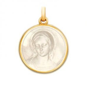 Médaille Vierge Amabilis en nacre - medaillle bapteme Becker