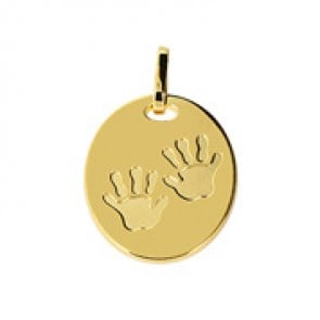 Médaille empreintes de mains (Or Jaune 9K)