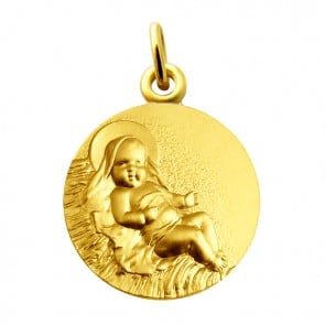  Médaille Enfant Jésus dans la crêche Martineau (or jaune)