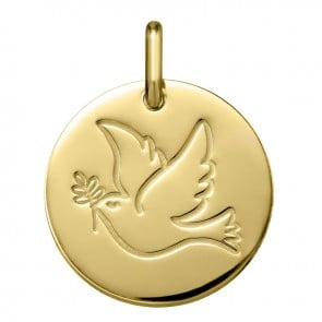 Médaille Envol de la Colombe au Rameau (Or Jaune 9K)