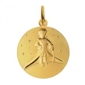 Médaille Petit Prince dans les etoiles (Or Jaune)