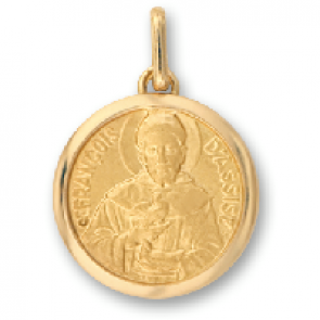 Médaille Saint-François d'Assise or jaune 9K