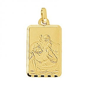 Médaille St Christophe Rectangle (Or Jaune)