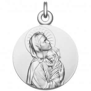 Médaille Vierge à l'Enfant "La Maternité" en argent