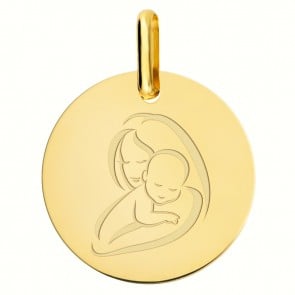 Médaille Vierge à l'Enfant moderne