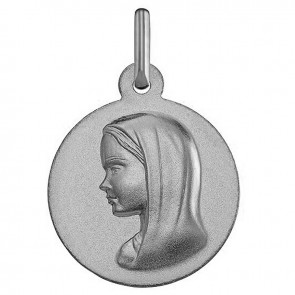 Médaille Vierge moderne (Or Blanc)