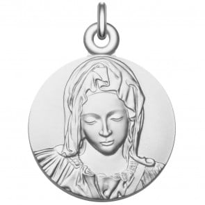 Médaille Vierge "La Pieta" en argent massif
