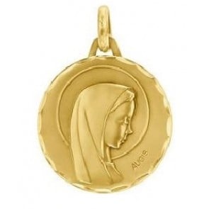 Médaille Vierge aureolée ciselée (Or Jaune)