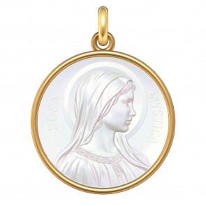 Médaille Rosa Mystica (Or & Nacre)