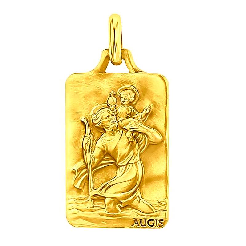 Médaille Saint-Christophe en or jaune - médaille idéale pour un