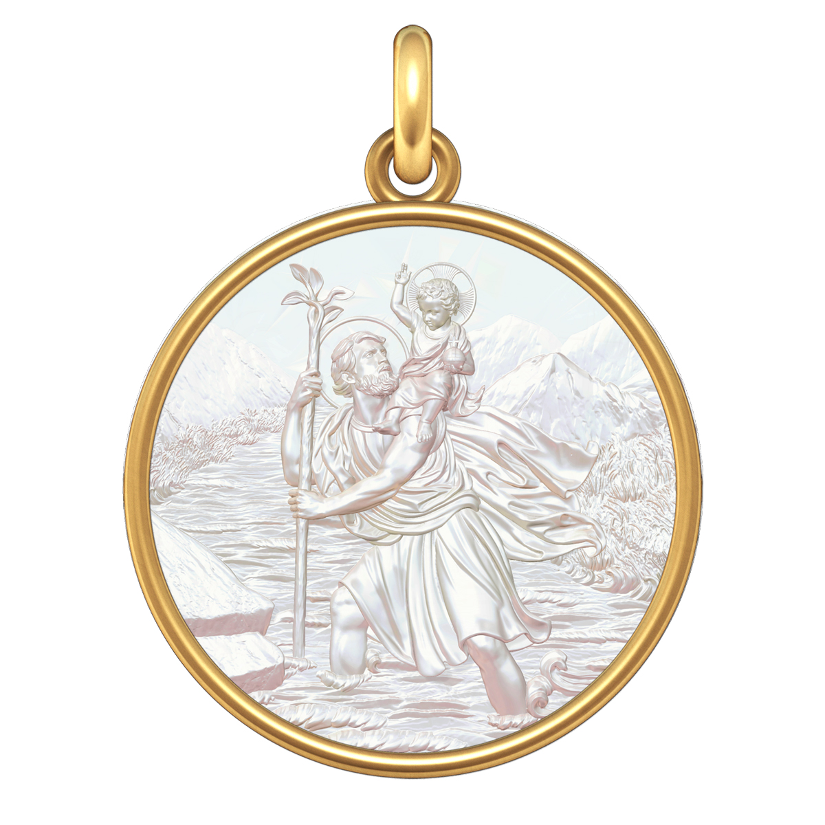 Medaille bébé Augis Médaille Saint Christophe - Or jaune 18ct sur