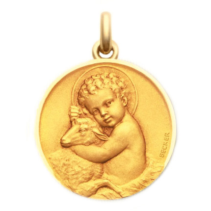 Médaille Enfant Jésus Or Jaune 750, Diamètre 15 mm à 22 mm